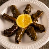 Grape Leaves · 8 pieces-grave leaves stuffed with rice, veggies and spice. (not a side order).