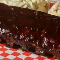 1/2 Baby Back Ribs With French Fries Or Breadsticks And One Side · includes fries or breadsticks and Choose macaroni salad, potato salad for your side