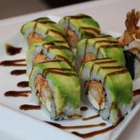 Caterpillar Roll · Fresh water eel & cucumber topped with . avocado, drizzled with eel sauce.