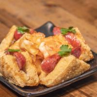 臭咬豬 Fried Stinky Tofu With Sausages · 臭咬豬 Fried Stinky Tofu with Sausages