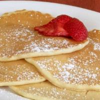 Full Pancake Stack · Four pancakes.