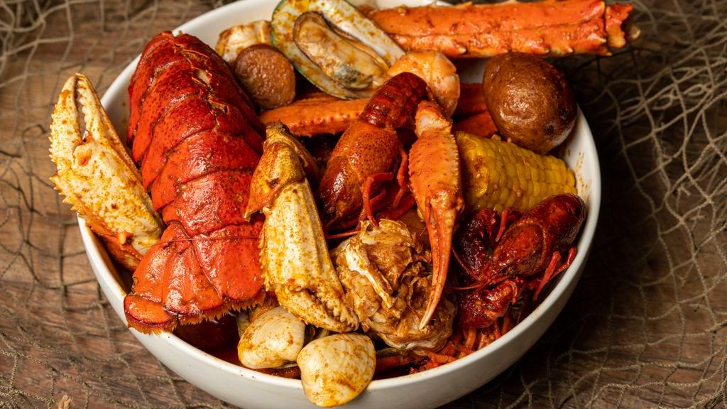 Seafood Boil · Click here for our amazing protein choices