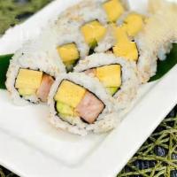 Spam, Egg & Avacado Roll · Sushi rice wrapped in seaweed and rolled with spam.
8 pcs