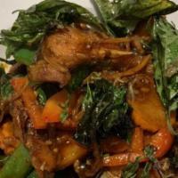 Spicy Catfish · Comes with finger roots, carrots, young peppercorn, basil leaves, bell peppers.