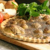 Zaatar Man'Ousheh (Vegan) · A Blend of Thyme, Sesame Seed & Extra Virgin Olive Oil Spread on Greek-Style Pita with Diced...