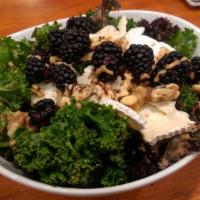 Kale, Walnuts, Blackberries And Goat Cheese Salad · Balsamic vinaigrette.