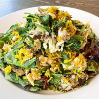 Breakfast Salad · Turmeric rice scrambled with egg whites, spinach, mixed mushrooms, ginger, garlic, and organ...