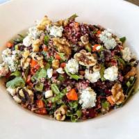Quinoa Beet Salad · Sweet cooked beets, carrots, scallions, and organic mixed lettuce tossed with dried cherries...