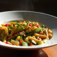 Create Your Pasta · Your personal creation. Choose a pasta, a sauce, and 3 additional ingredients. Add a chopped...