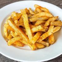 Side Fries · Made with Kennebec potatoes, fried in NON-GMO cold-pressed canola oil. Vegan, vegetarian, gl...