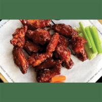 20 Large Wings. · 20 ct Traditional Bone in Wings with choice of wing sauce, and side. dipping sauce.