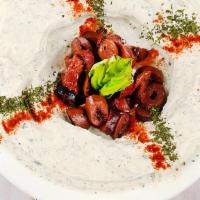 Labneh W/Olives (Small) · Creamy yogurt with mint and garlic.