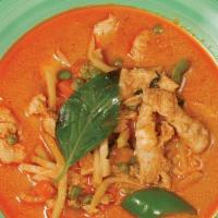 Red Curry · Includes steamed rice.