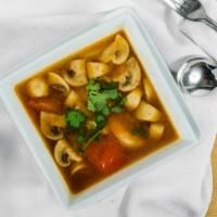 Tom Yum Soup (Spicy) · Spicy. The famous Thai hot and sour soup, spiced with lemongrass, lime juice, mushrooms, and...