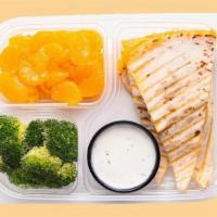 Kids Grilled Chicken Quesadilla · Our Grilled Chicken is Panini-pressed with cheese into an ooey-gooey Quesadilla that is high...