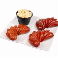 Sausage Platter · Served with Garlic Chicken Sausage, Hungarian Kielbasa, Texas Style Jalepeiio Hot Link and H...