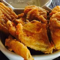 Fried Pickles · Served with Housemade Jalapeno Ranch Dressing