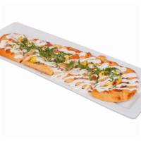 Bbq Chicken Flatbread · Served with Grilled Chicken Breast, Housemade BBQ Sauce. Mozzarella Cheese, Housemade Pineap...