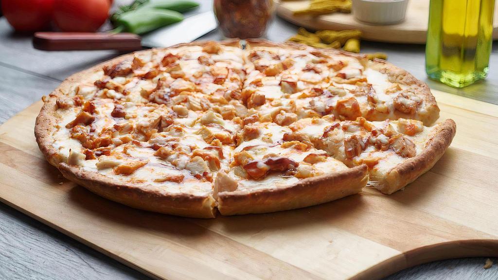 Halal Three Idiots Pizza Twist · This pizza has our signature creamy garlic sauce, fresh diced mozzarella cheese, halal garlic chicken,  halal BBQ chicken and halal spicy chicken