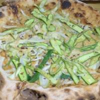 Veggie Pizza · Mushrooms, tomato, artichoke, olives, basil
