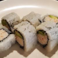 California Roll · Crab meat, avocado and cucumber. Cooked.