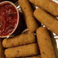 Mozzarella Sticks · Delicious breaded mozzarella sticks served with our homemade marinara sauce.