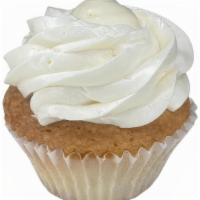 Vanilla Cupcake · Delicious vanilla cupcake frosted with vanilla Swiss meringue buttercream and a dollop of va...