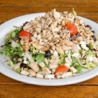 Chopped Chicken Salad · Romaine lettuce, mixed greens, natural grilled chicken, cherry tomatoes, provolone cheese, k...
