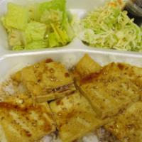 Tofu Plate · Deep fried then topped with Teriyaki sauce