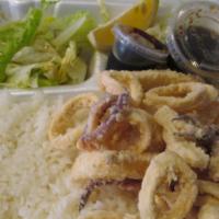 Calamari Plate · Deep fried squid side of calamari sauce.