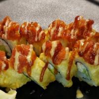 #122. 007 Roll · Deep fried California roll with spicy tuna and sauces.