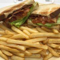 Blt Sandwich Combo · BLT Sandwich with Bacon, Lettuce, Tomato, Mayo with the choice of Wheat, White, Sour Dough B...