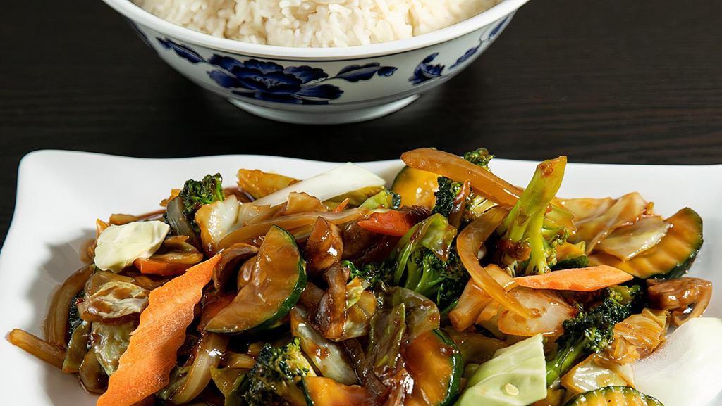 Mixed Vegetables Dinner Size  · Served with steamed rice. Good for 2 to 3 people