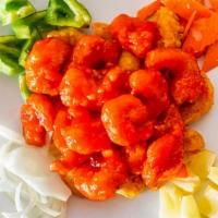 Sweet And Sour Shrimp Dinner Size  · Served with steamed rice. Good for 2 to 3 people