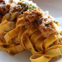 Rigatoni Bolognese · veal + pork + grana padano