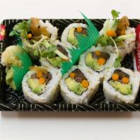 Vegetable Roll · 8 pieces of Vegetable Roll. Includes Avocado, Kanpyo (Gourd Strips), Cucumber, Shibazuke (Pi...