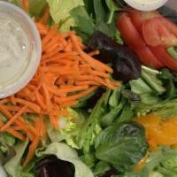 Garden Salad · Romaine Lettuce, Carrots, Tomatoes and Cucumbers w/choice of dressing