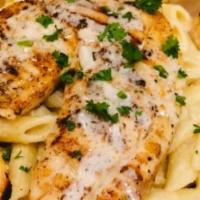 Grilled Tilapia Pasta · Grilled Tilapia served on Penne Pasta w/choice of our housemade Pasta Sauce.
