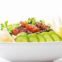 Poke Bowl(Excluding Side) · Fresh cubed Tuna(ahi) or salmon marinated with poke sauce & ponzu sauce, topped with masago(...