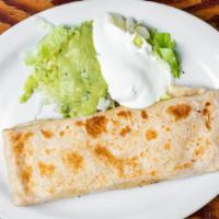 Cheese Quesadilla · Filled with cheese only. Served with lettuce, sour cream, & guacamole.