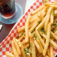 Garlic French Fries · Our famous garlic fries.