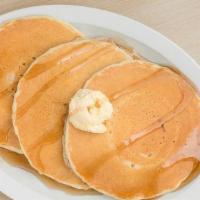 Pancakes · 3 Buttermilk Pancakes served with Syrup and Butter.