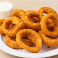 Onion Rings · Crispy Seasoned Onion Rings served with Homemade Ranch Dressing.