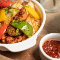 Chilli Paneer · Paneer (Indian Cottage Cheese) cooked in a wok with a blend of Indian spices and Chinese spi...