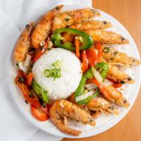 Qt. Salt Pepper Shrimp · **spicy** Jumbo prawns tossed with salt & pepper seasoning.