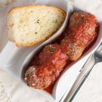 Housemade Meatballs · Marinara, Parmesan, garlic bread.