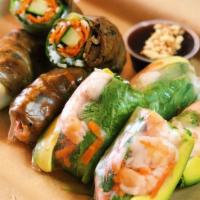 Cuốn – Fresh Spring (Summer) Rolls · Rice paper wrap vermicelli noodles lettuce cilantro house pickled carrots & jicama saigon be...