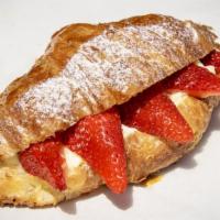 Strawberry Croissant · Wheat flour, butter, sugar, milk powder, strawberries, choux cream, heavy cream, glaze, snow...