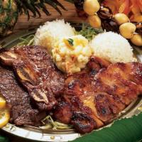 Hawaiian Bbq Mix · It's a three flavor mix! consists of BBQ chicken, BBQ beef, and BBQ short ribs served atop a...