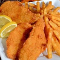 Fish & Chips · Not served with rice and macaroni salad.